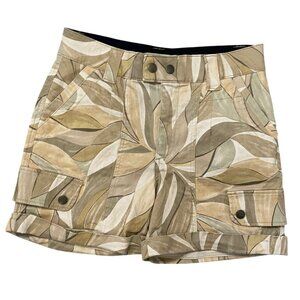 Vintage Y2K Democracy Size 8 Tan Orange Printed Cargo Shorts